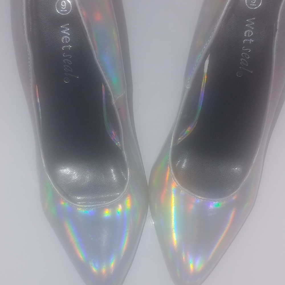 Iridescent futuristic heels!